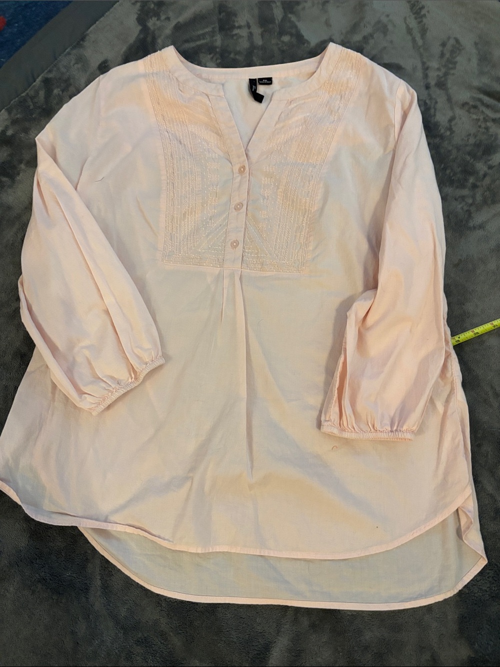 new directions Light Pink Embroidered Peasant Tunic